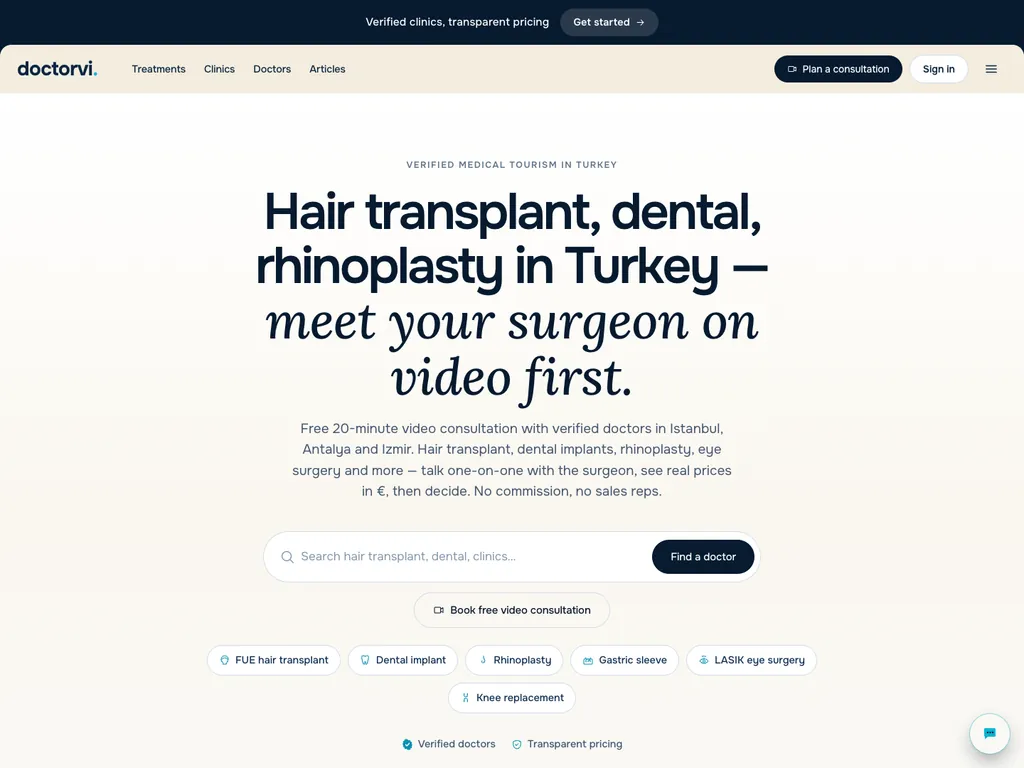 DoctorVI web sitesinin ana sayfası